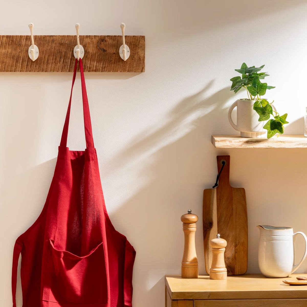 ATMOSPHERA Tablier de Cuisine  Coton  80cm Rouge