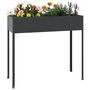 Voir la diapositive 3 : VIDAXL Jardiniere Anthracite 100,5x40,5x90 cm Acier galvanise