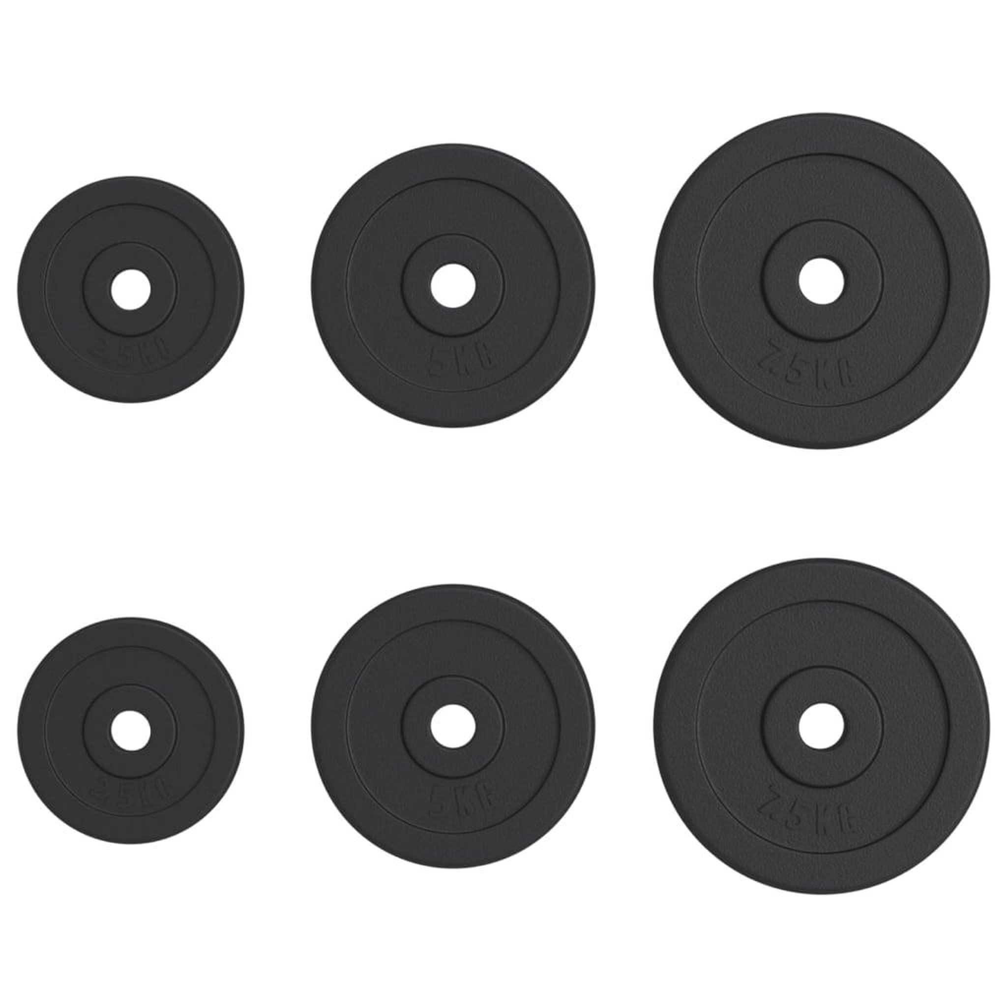 Voir la diapositive 3 : VIDAXL Plaques de poids 6 pcs 30 kg Fonte