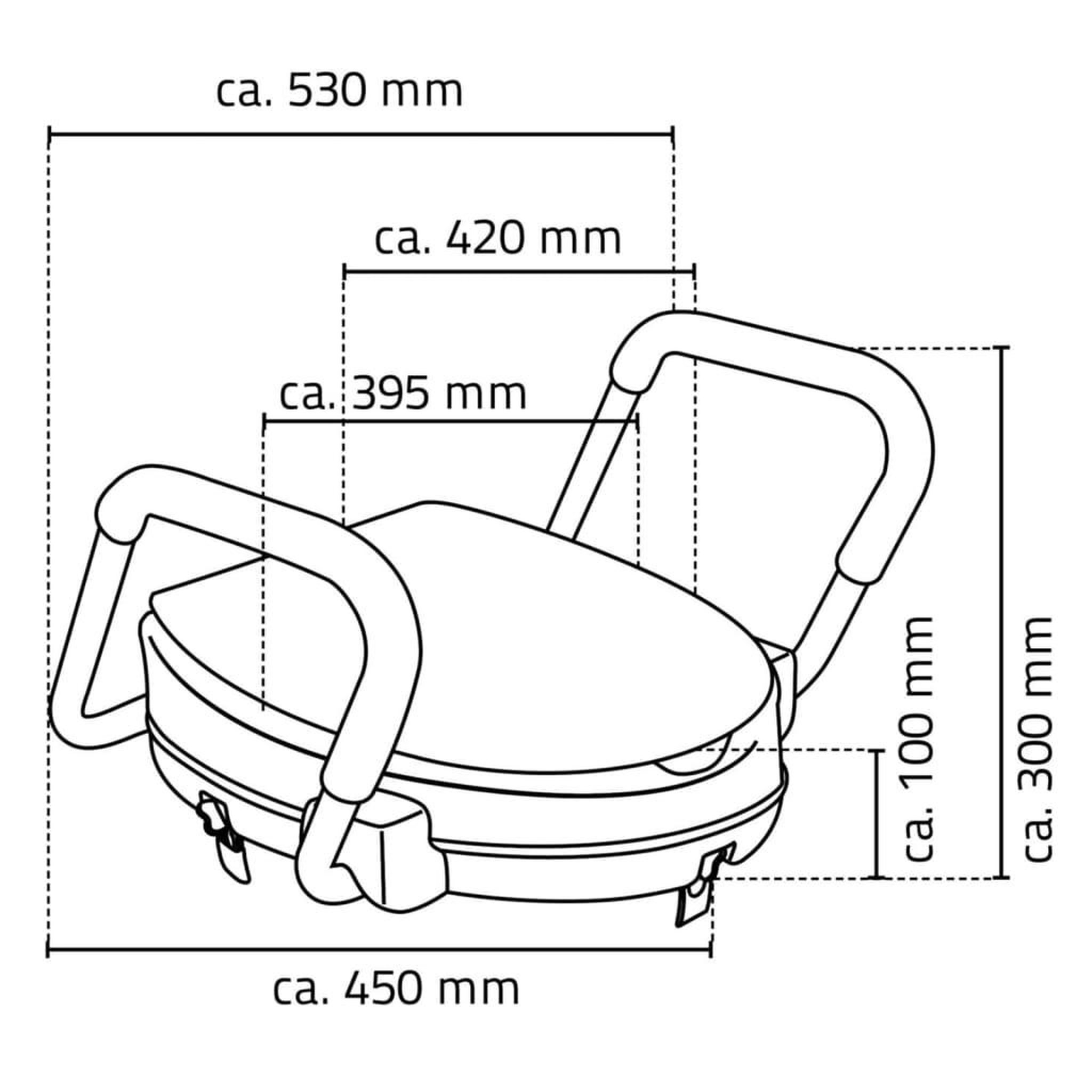 Voir la diapositive 6 : RIDDER RIDDER Siege de toilette avec barre de securite Blanc 150 kg A0072001