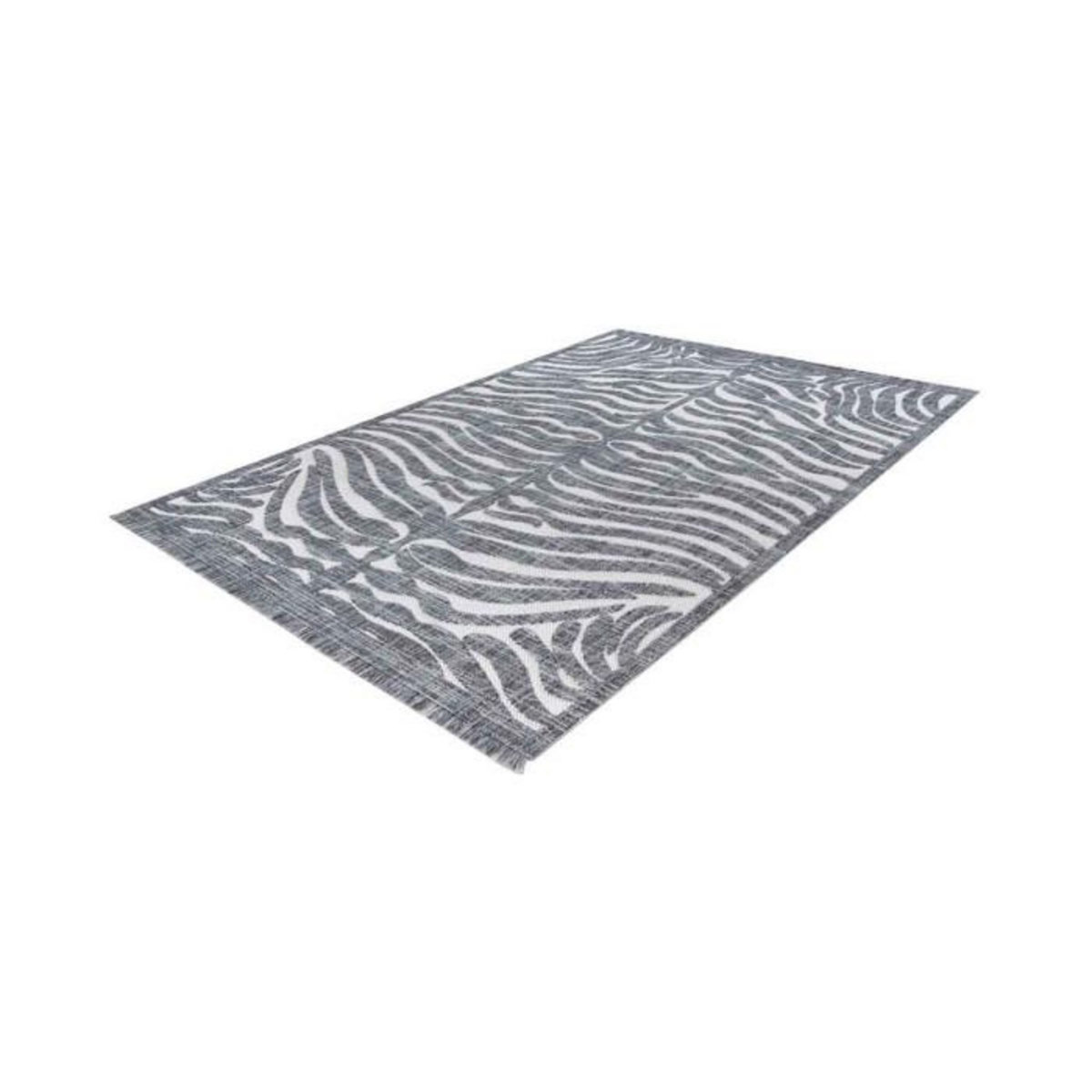 Paris Prix Tapis Tissé Ethnique à Poils Courts  Sarai II  Gris