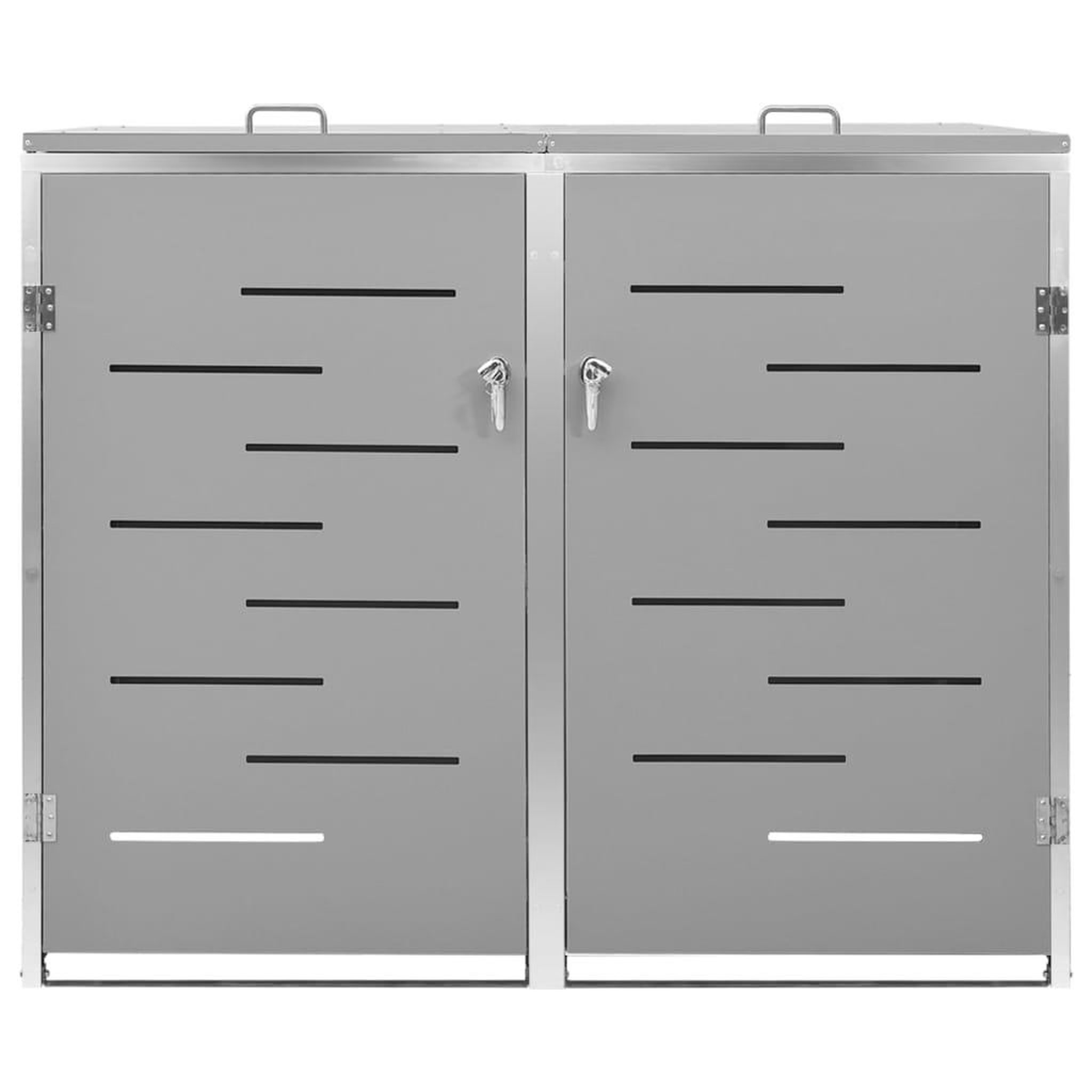 Voir la diapositive 3 : VIDAXL Abri pour deux poubelles 138x77,5x112,5 cm Inox