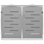 Voir la diapositive 3 : VIDAXL Abri pour deux poubelles 138x77,5x112,5 cm Inox