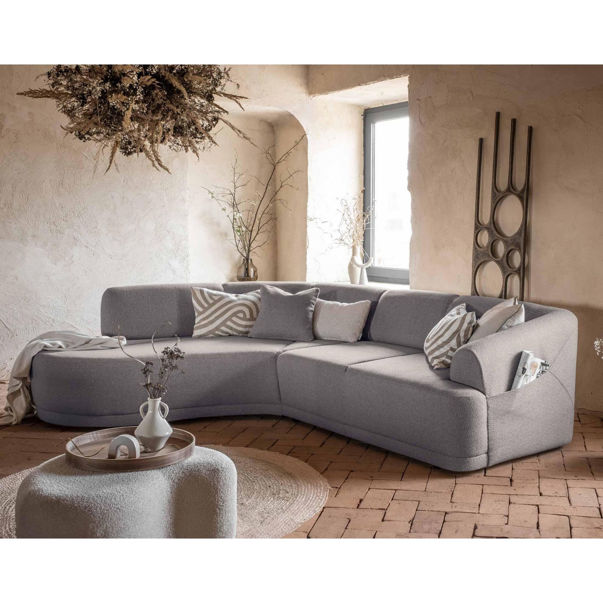 BEST MOBILIER Siena - canapé d'angle gauche - 5 places - en tissu
