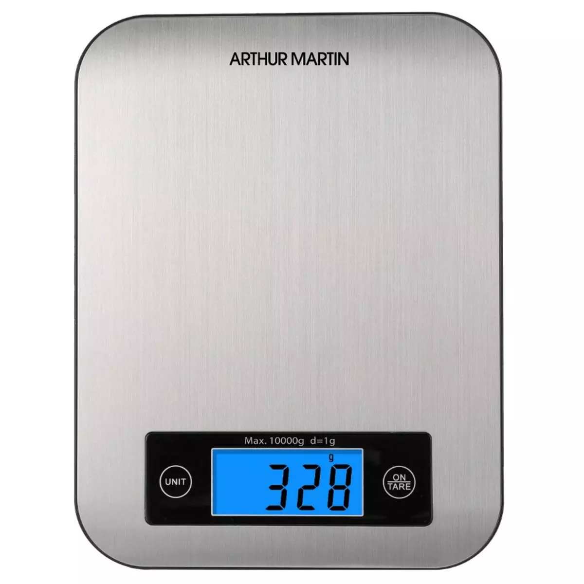 Arthur Martin Balance de cuisine électronique 10kg-1g inox brossé - AMP888