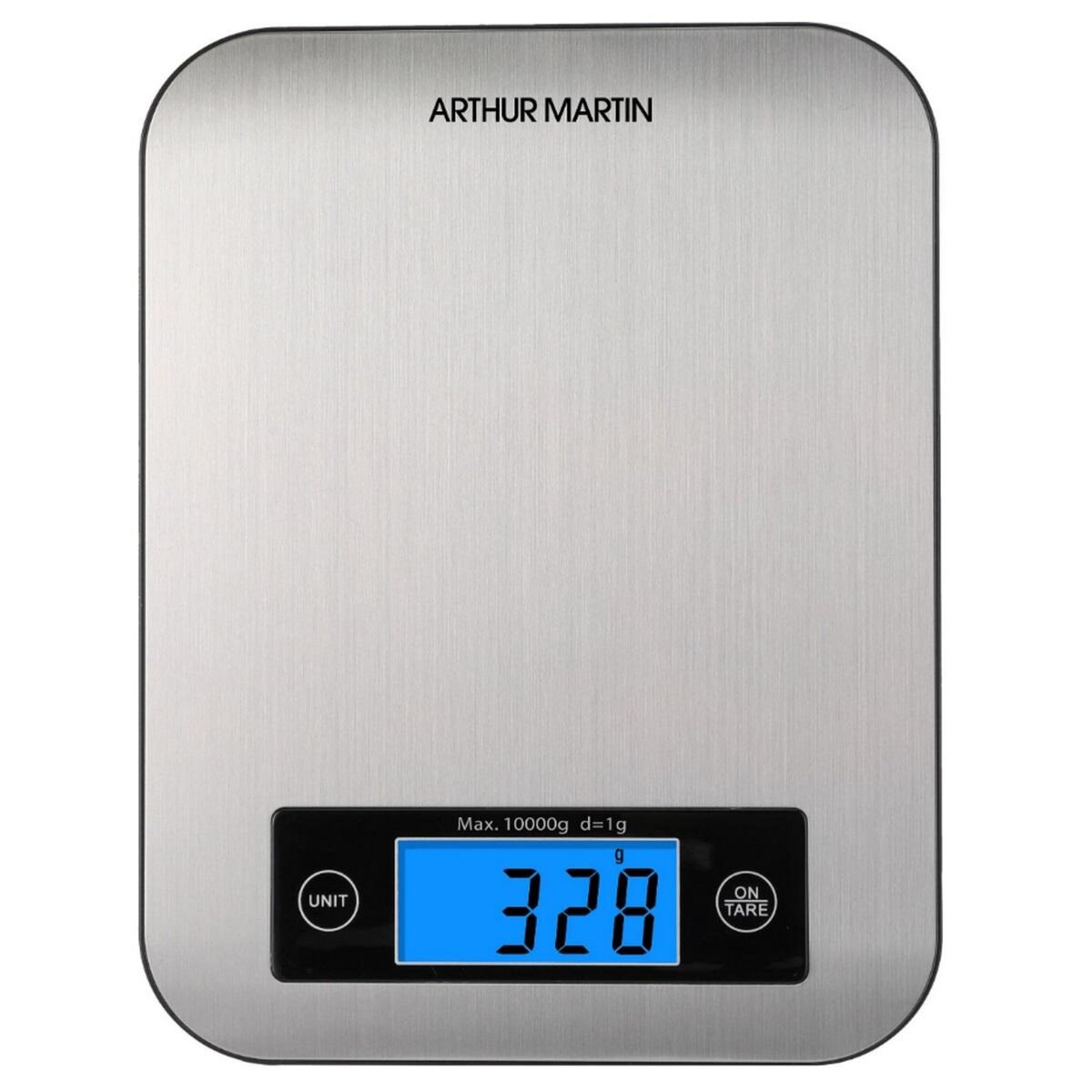 Arthur Martin Balance de cuisine électronique 10kg-1g inox brossé