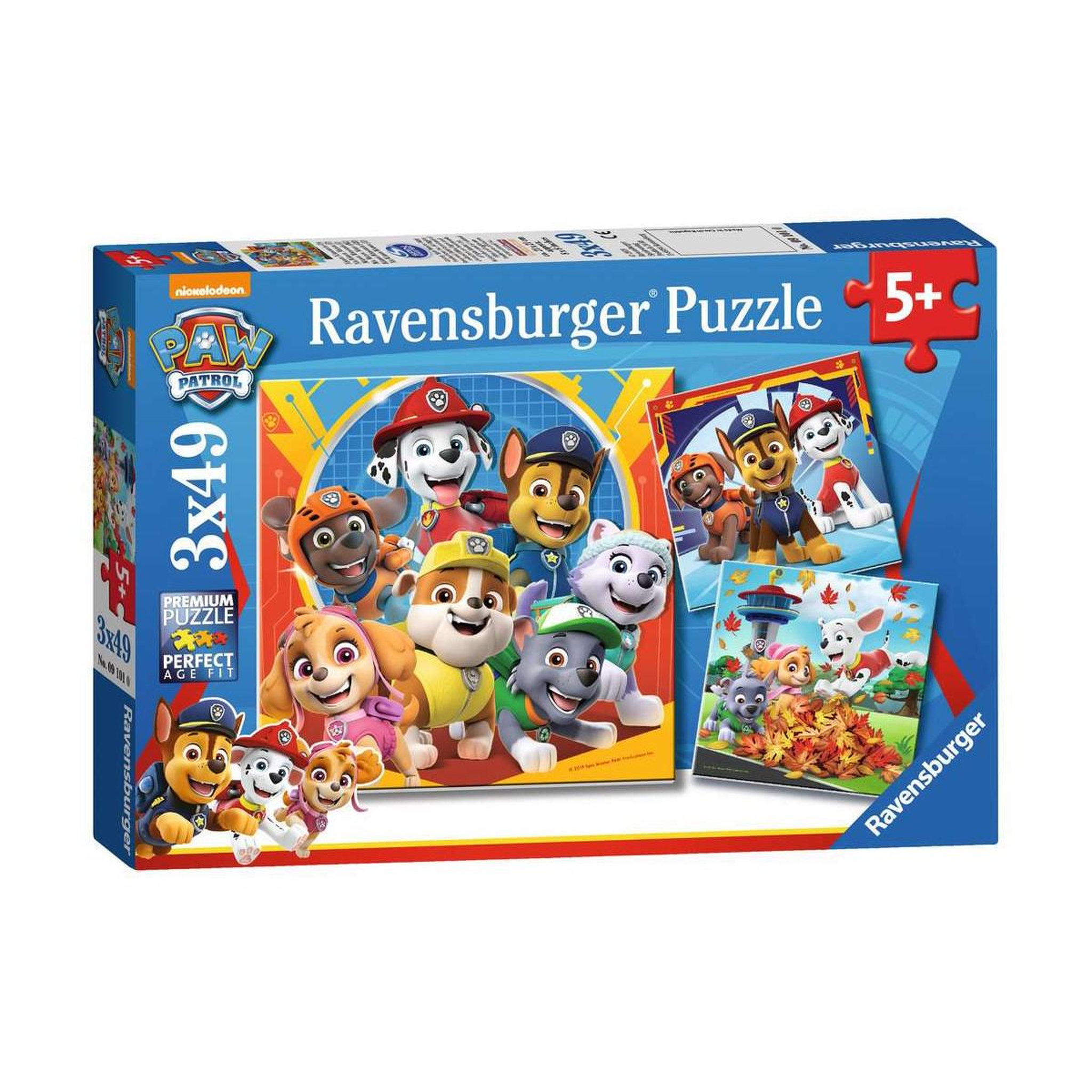 Voir la diapositive 2 : RAVENSBURGER Puzzles 3x49 p - Prets a secourir / Pat Patrouille
