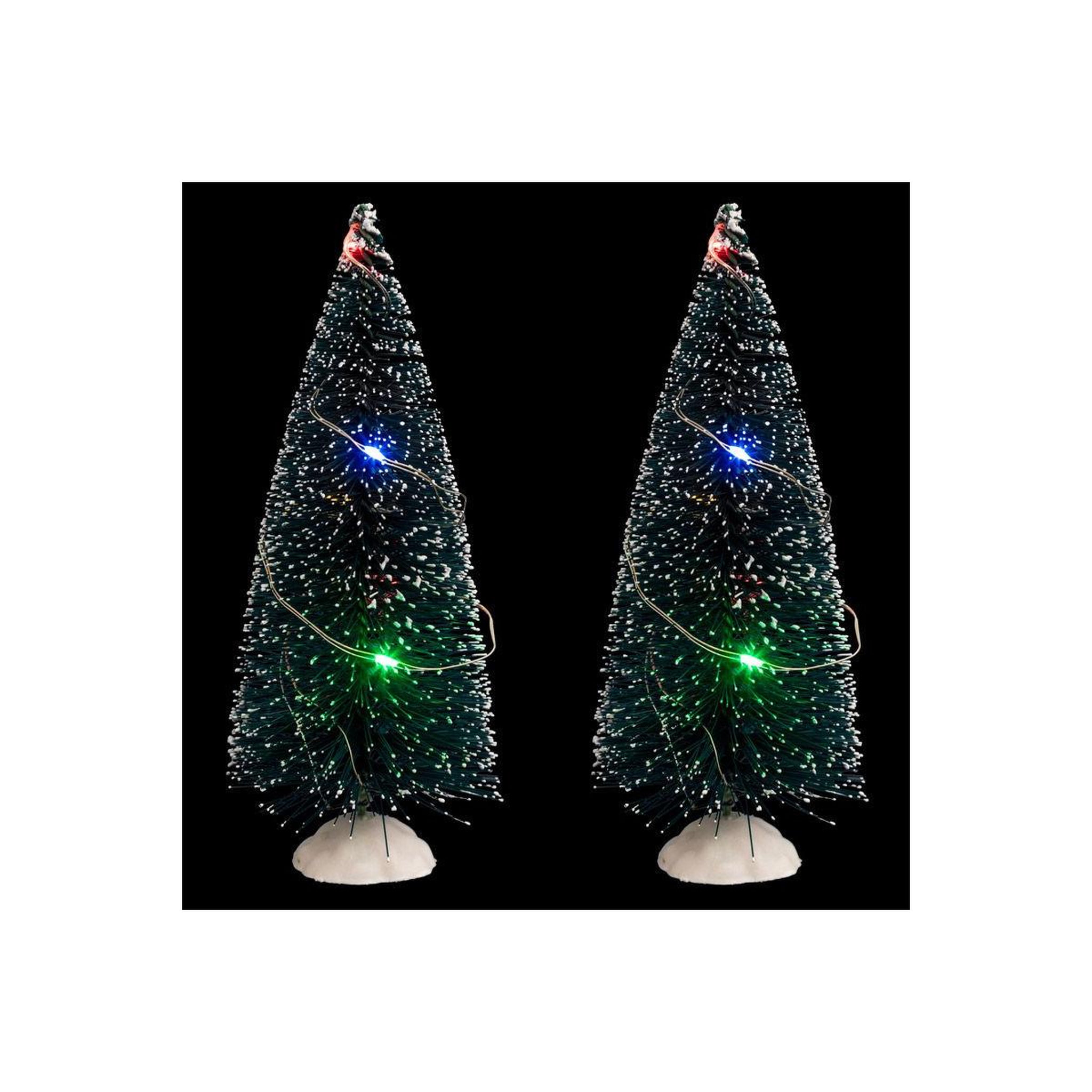 FEERIC LIGHT & CHRISTMAS Lot de 2 sapins de noël  20 micro leds  15cm vert