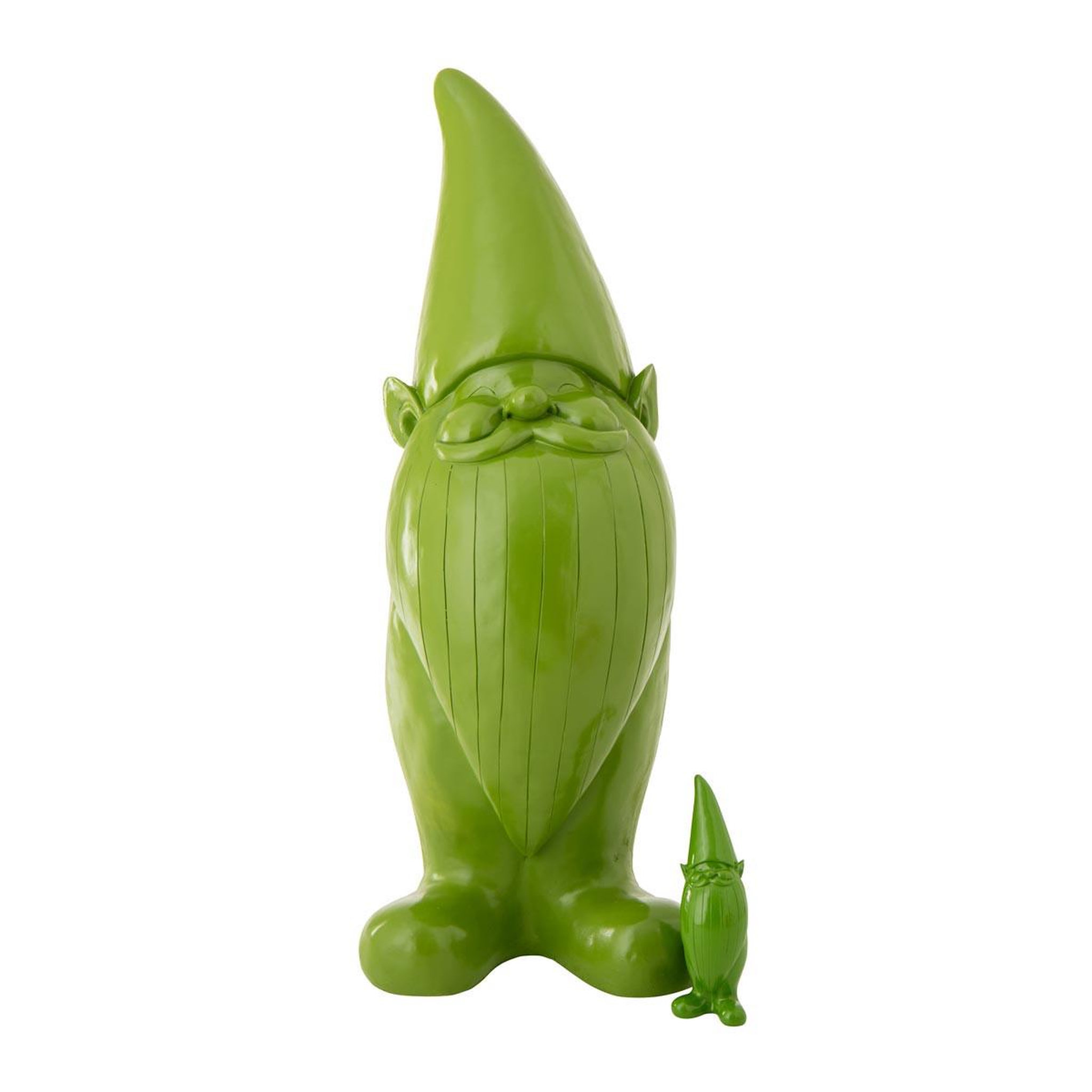 Voir la diapositive 3 : J-LINE Statue lutin d'extérieur  unie  142cm vert