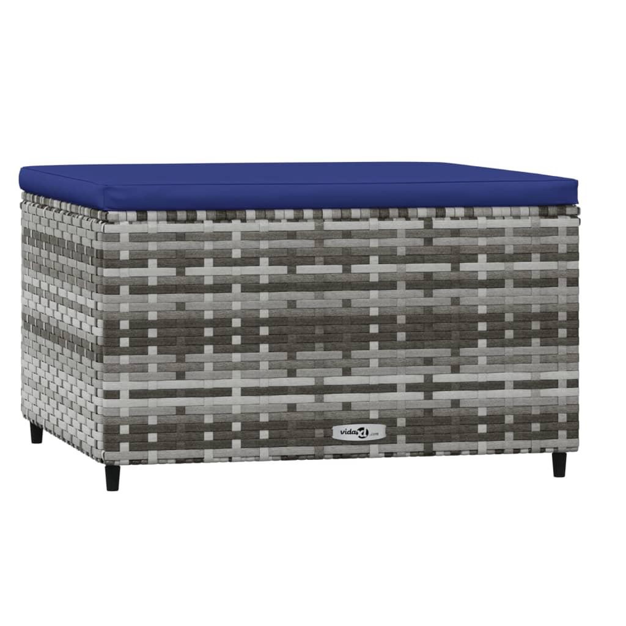 Voir la diapositive 3 : VIDAXL Repose-pieds de jardin et coussins lot de 2 gris resine tressee
