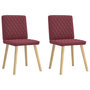 Voir la diapositive 2 : VIDAXL Chaises a manger lot de 2 rouge bordeaux tissu