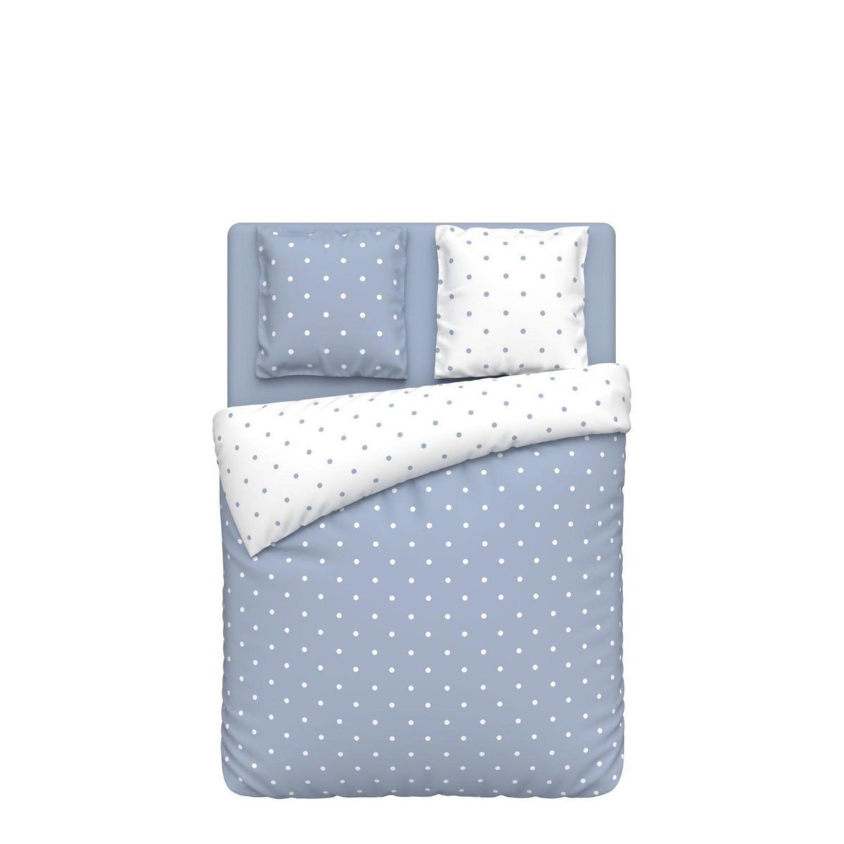 ACTUEL Parure housse de couette en polaire motif pois JULIA