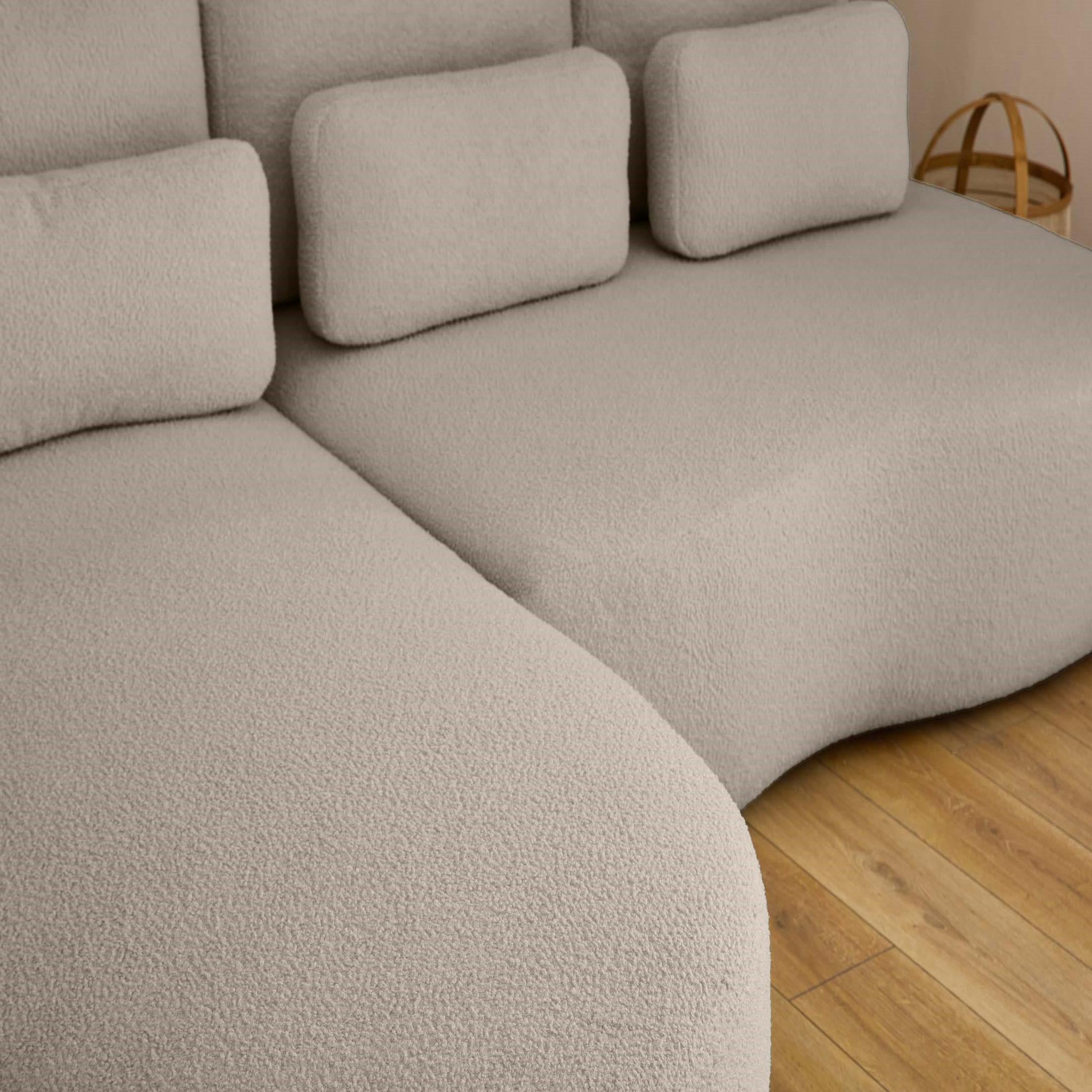 Voir la diapositive 4 : BEST MOBILIER Mahina - canapé d'angle gauche - 4 places - convertible avec coffre - en tissu bouclette