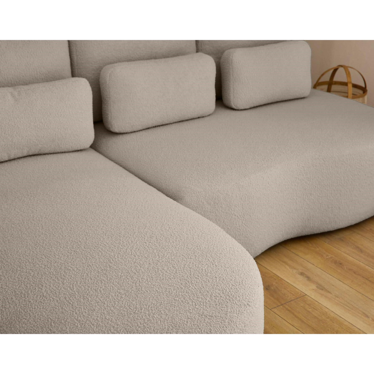 LISA DESIGN Mahina - canapé d'angle gauche - 4 places - convertible avec coffre - en tissu bouclette