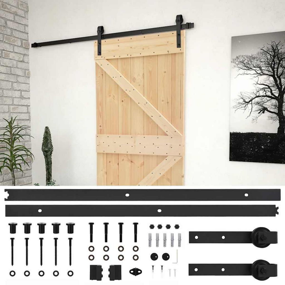 VIDAXL Porte coulissante avec kit de quincaillerie 80x210cm Pin massif