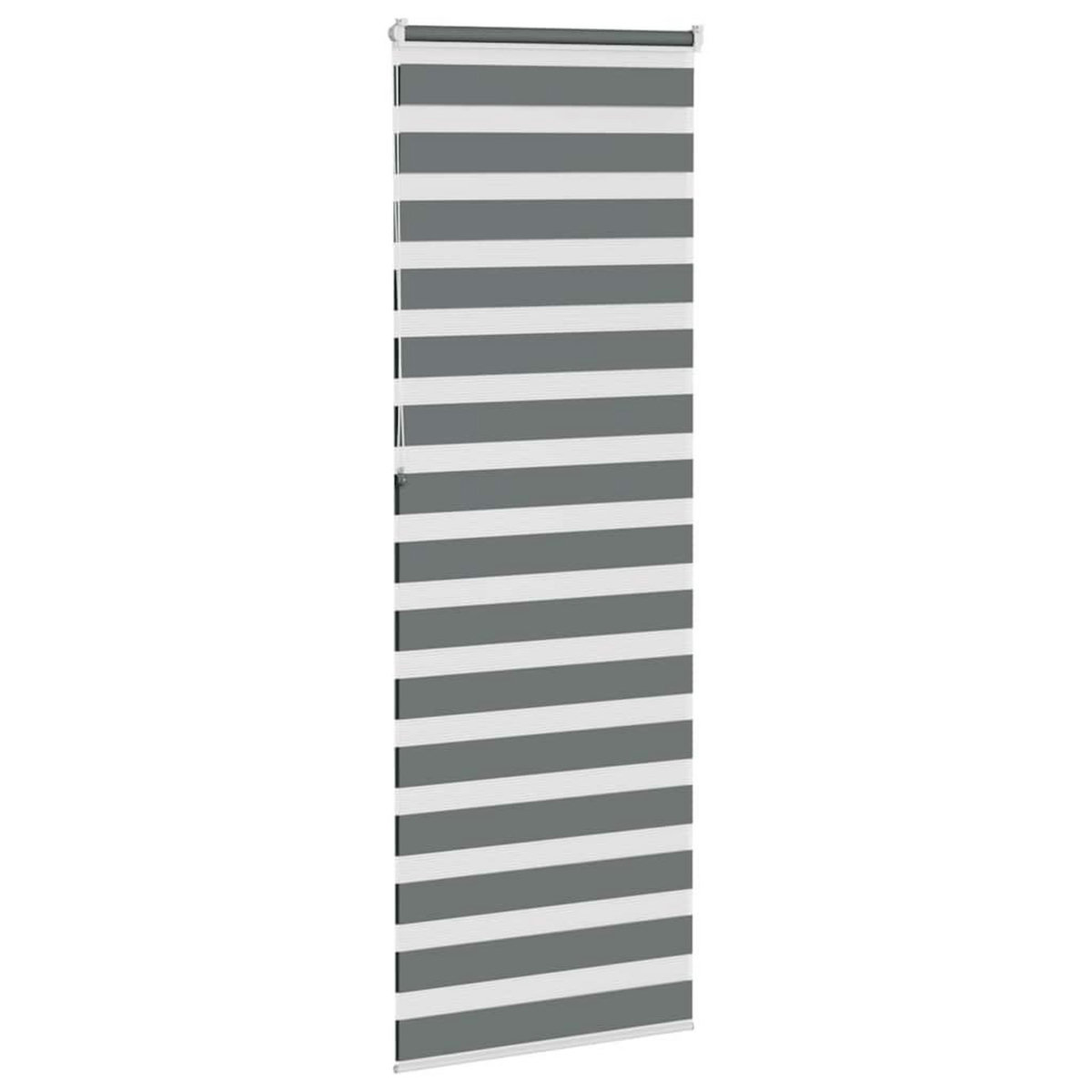 VIDAXL Store zebre gris fonce largeur du tissu 70,9 cm polyester