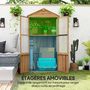 Voir la diapositive 6 : OUTSUNNY Armoire de jardin en bois - 2 portes, 2 étagères, toit bitumé - dim. 94 x 55 x 178 cm - sapin pré-huilé polycarbonate
