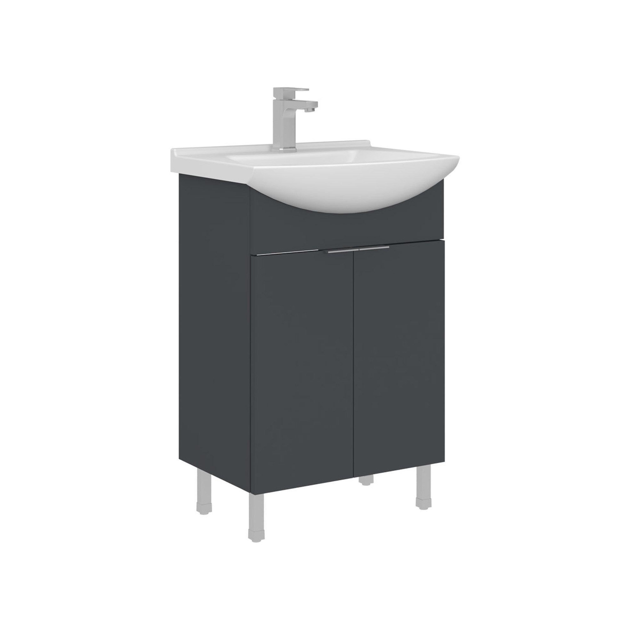 Habitat et Jardin Meuble Vasque  Purus 55  - 55 x 50 x 83 cm - Matte Anthracite