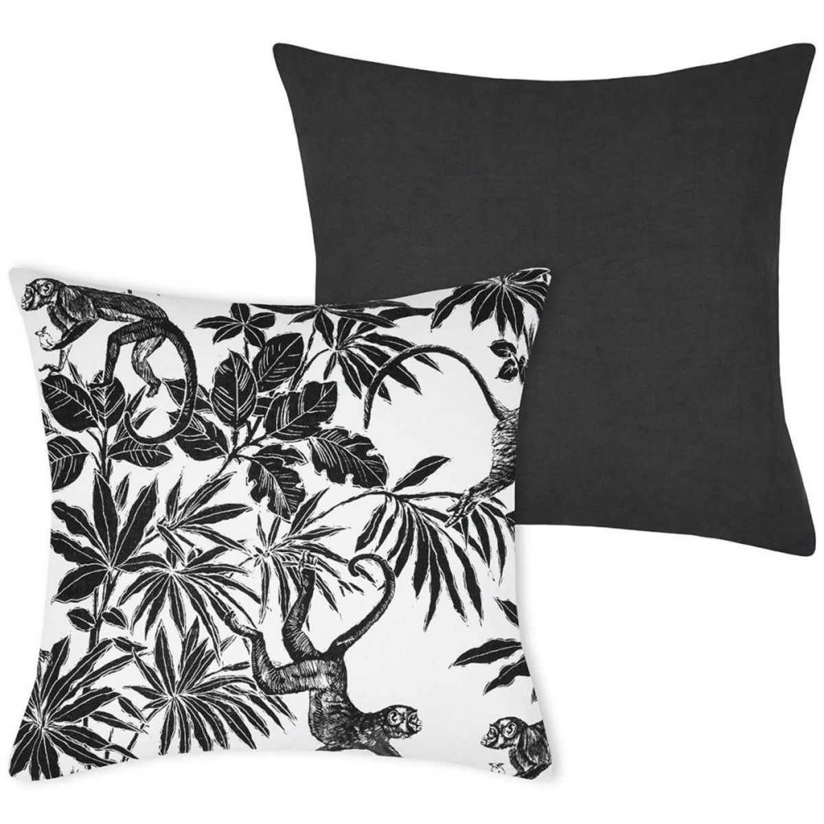 STOF Housse de coussin 40x40 cm Macaco ardoise coton