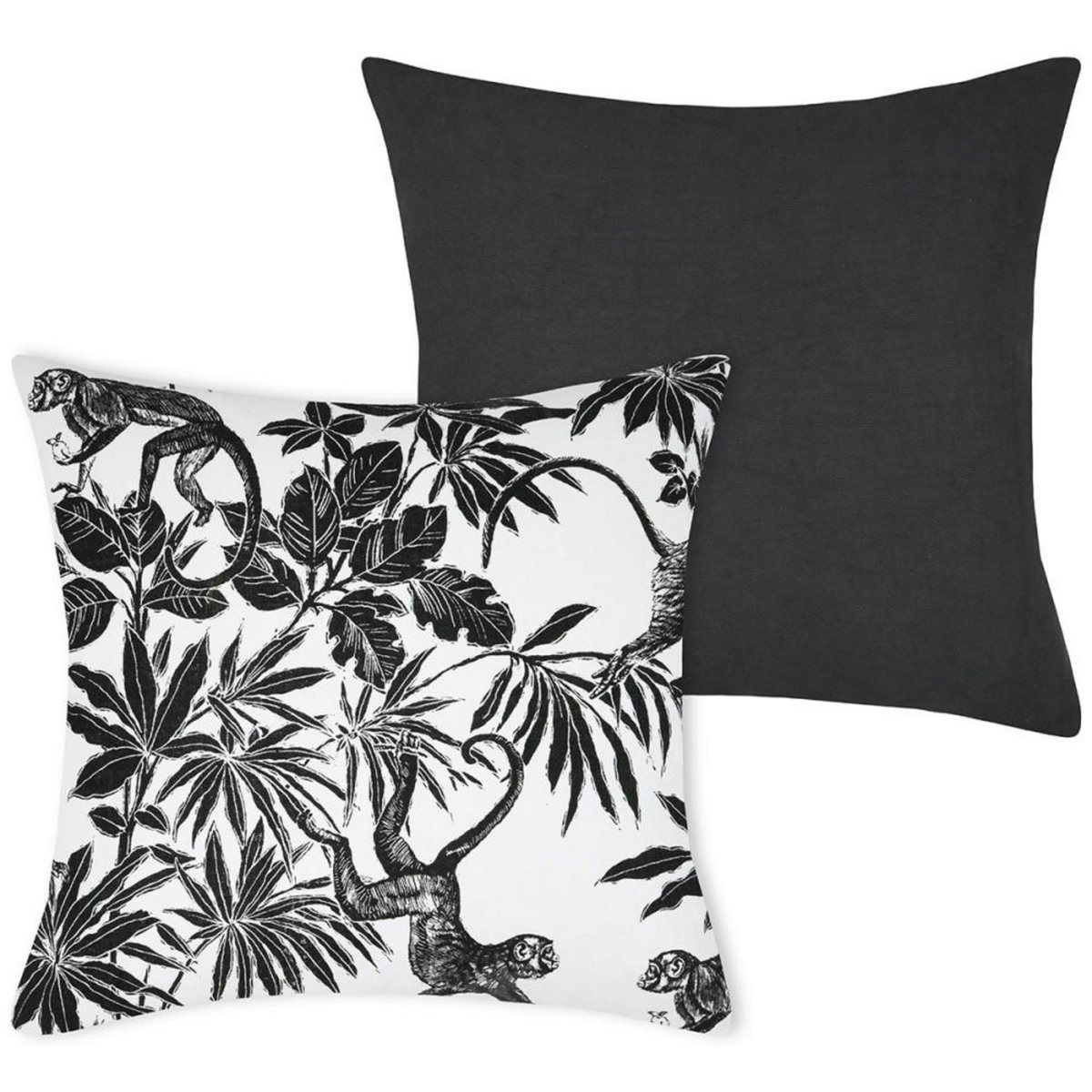 STOF Housse de coussin 40x40 cm Macaco ardoise coton