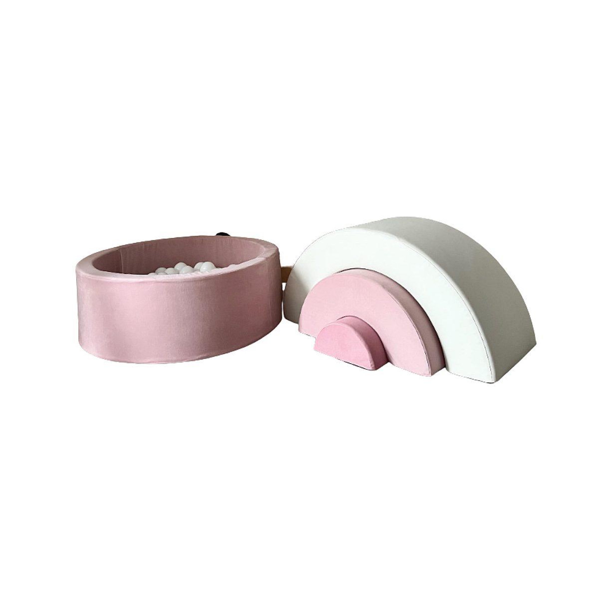 MONIO FOR KIDS Piscine à balles arc-en-ciel en mousse trinity rose + 150 balles