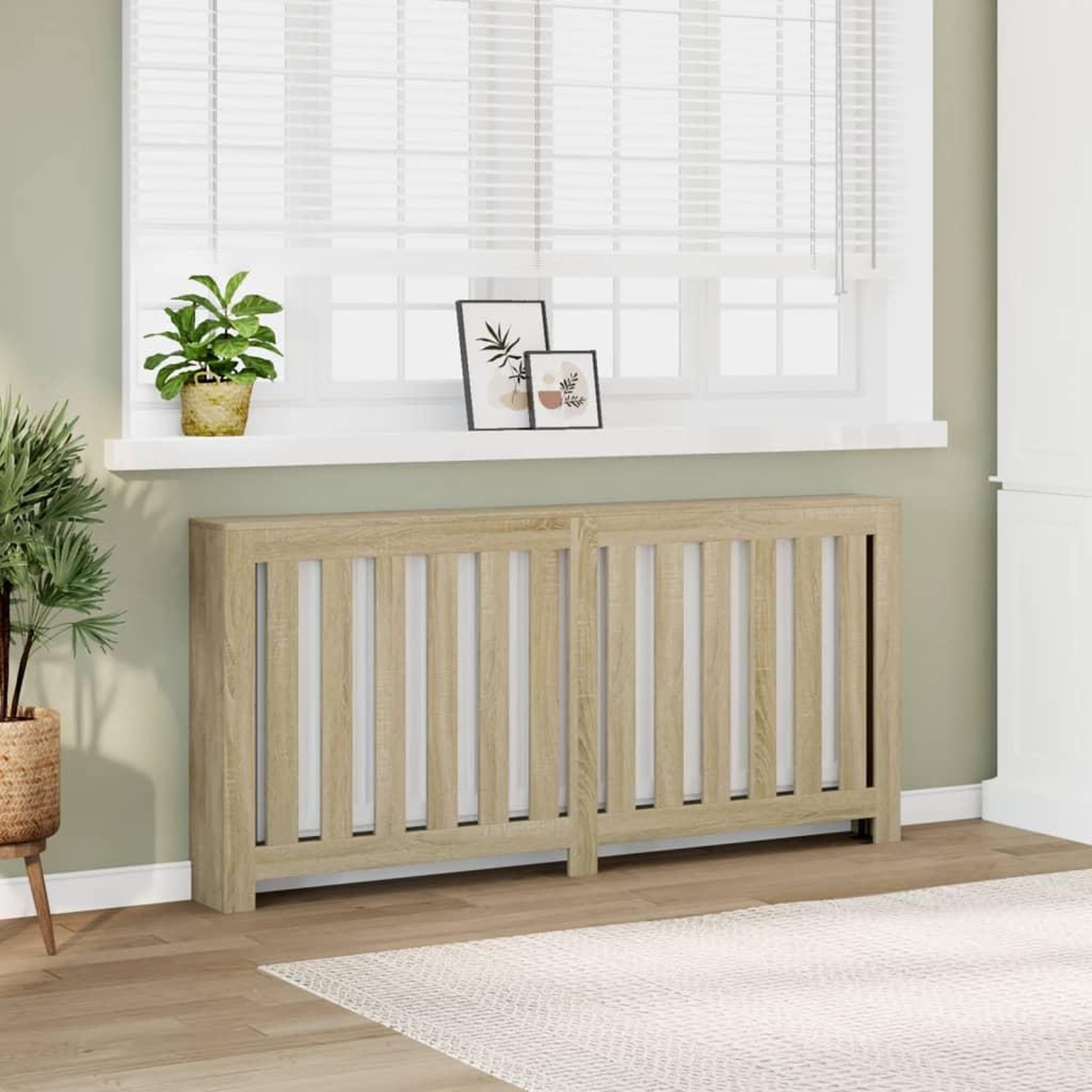 VIDAXL Cache-radiateur chene sonoma 175x20x82 cm bois d'ingenierie
