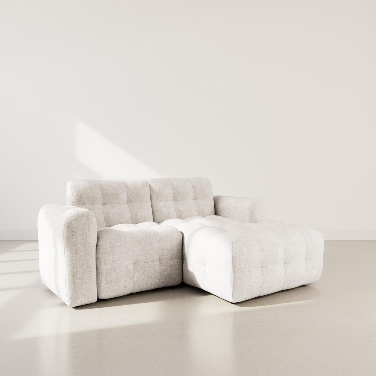 BEST MOBILIER Diane - canapé d'angle droit 4 places en velours texturé