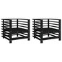 Voir la diapositive 2 : VIDAXL Chaises de jardin lot de 2 noir bois massif de pin