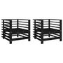 Voir la diapositive 2 : VIDAXL Chaises de jardin lot de 2 noir bois massif de pin