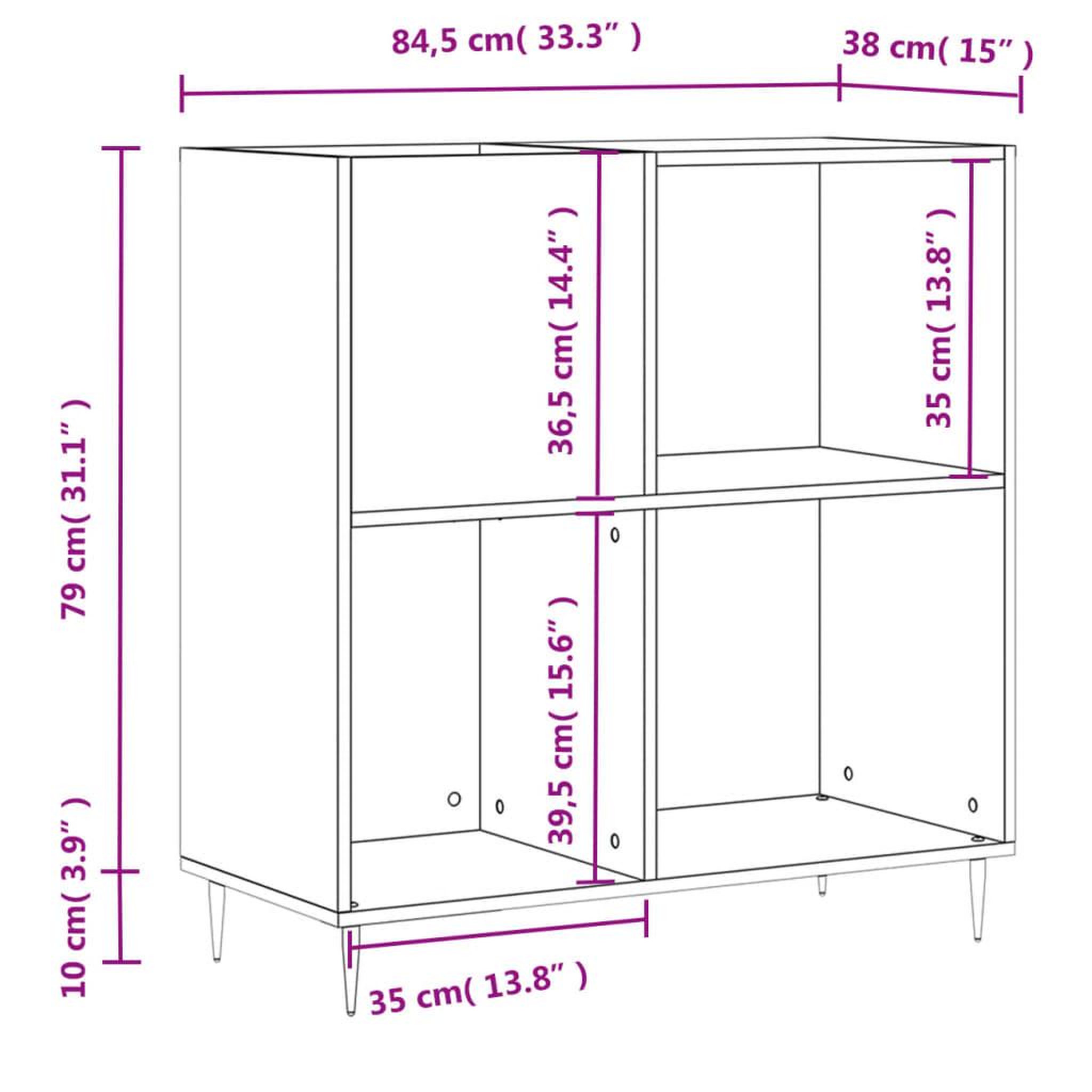 Voir la diapositive 6 : VIDAXL Armoire a disques blanc brillant 84,5x38x89cm bois d'ingenierie