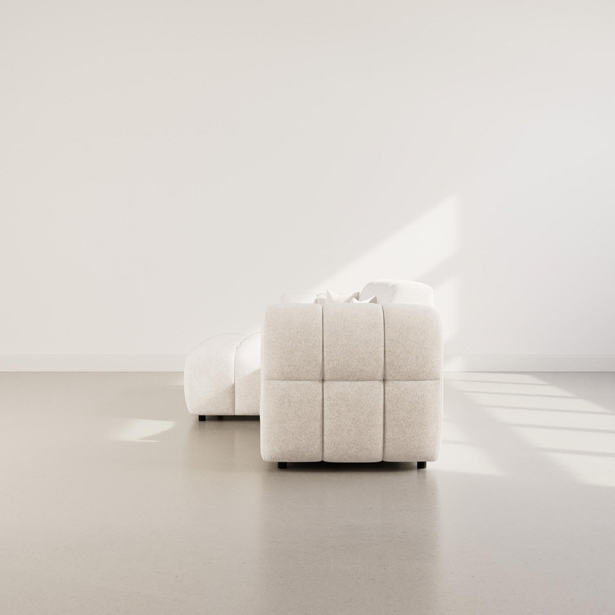 LISA DESIGN Mini ray - canapé d'angle gauche 4 places en tissu texturé