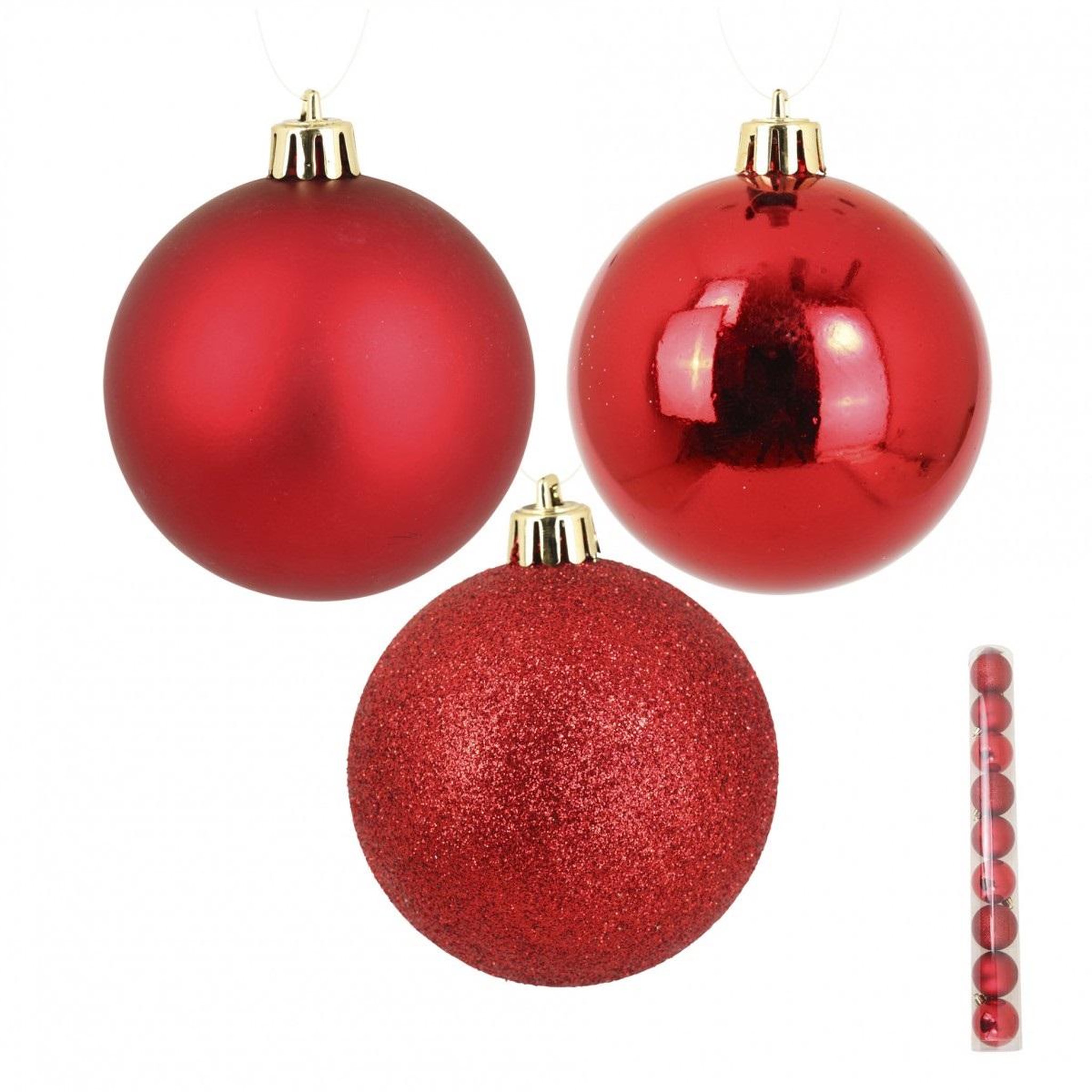 Voir la diapositive 2 : Eden Set de 9 boules de noël rouges