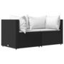 Voir la diapositive 2 : VIDAXL Canapes d'angle de jardin et coussins 2pcs Noir Resine tressee