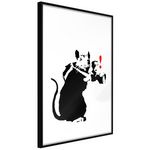 Paris Prix Affiche Murale Encadrée  Banksy Rat Photographer. Coloris disponibles : Jaune, Noir