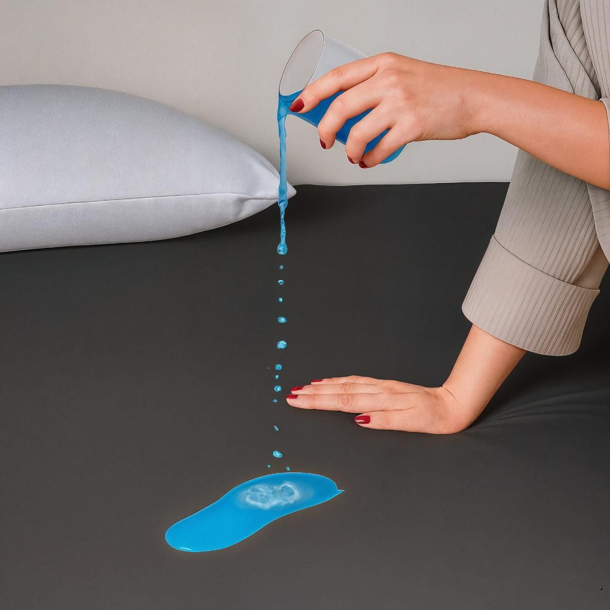 DODO Drap Housse 2 en 1 - Alèse Imperméable intégrée - Coloris Carbone