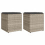 Voir la diapositive 1 : VIDAXL Tabourets de jardin et coussins lot de 2 gris clair poly rotin