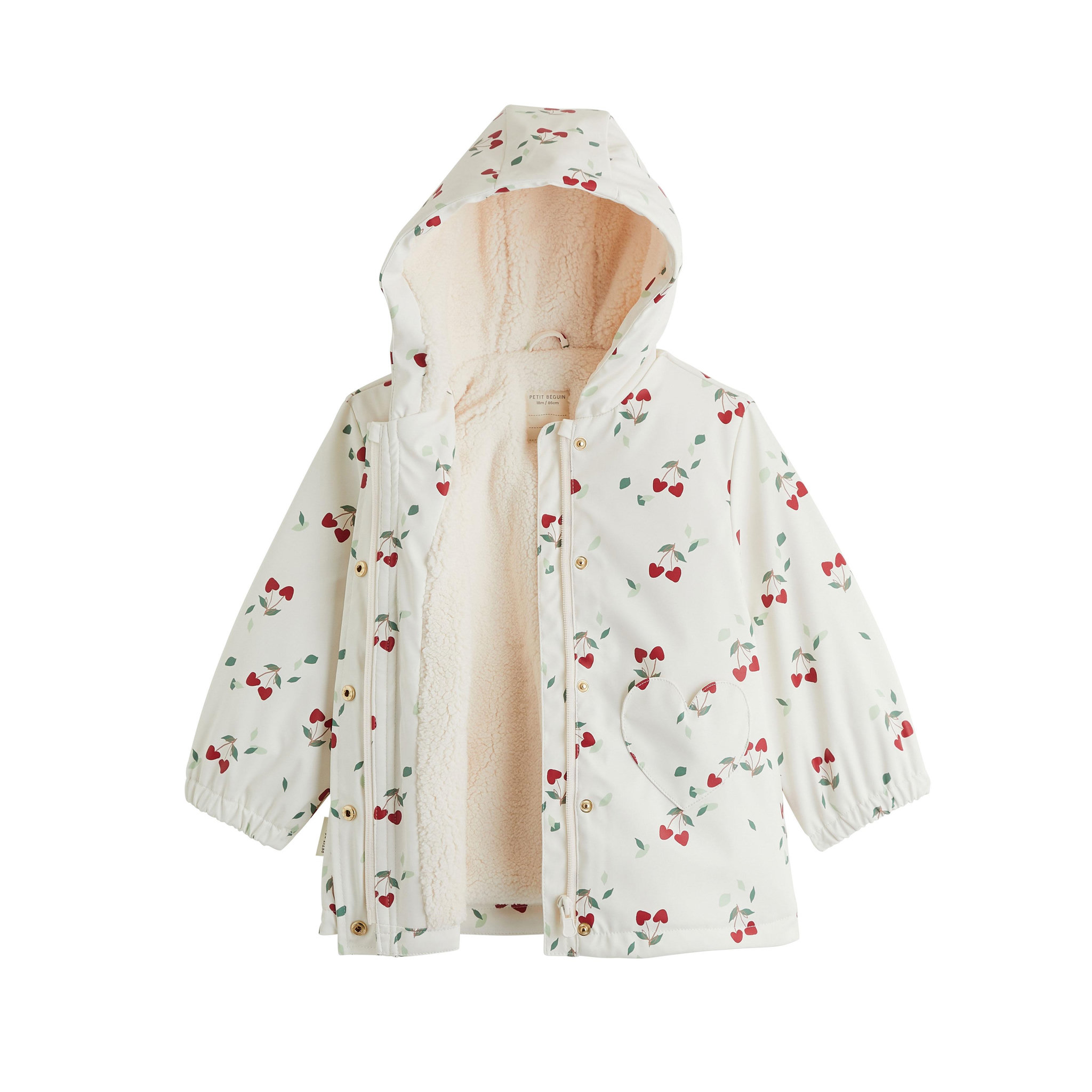 Voir la diapositive 3 : PETIT BEGUIN Manteau enfant imperméable doublé sherpa avec capuche Louise