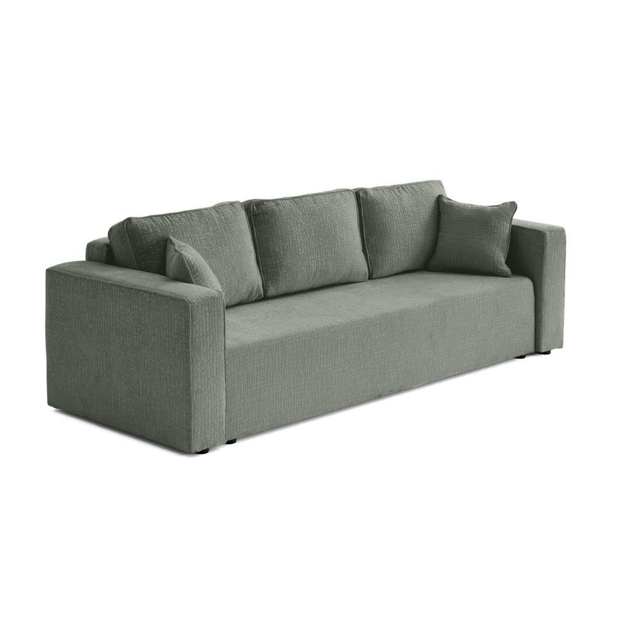 BEST MOBILIER Topaze - canapé 3 places - convertible avec coffre - en tissu velours relief