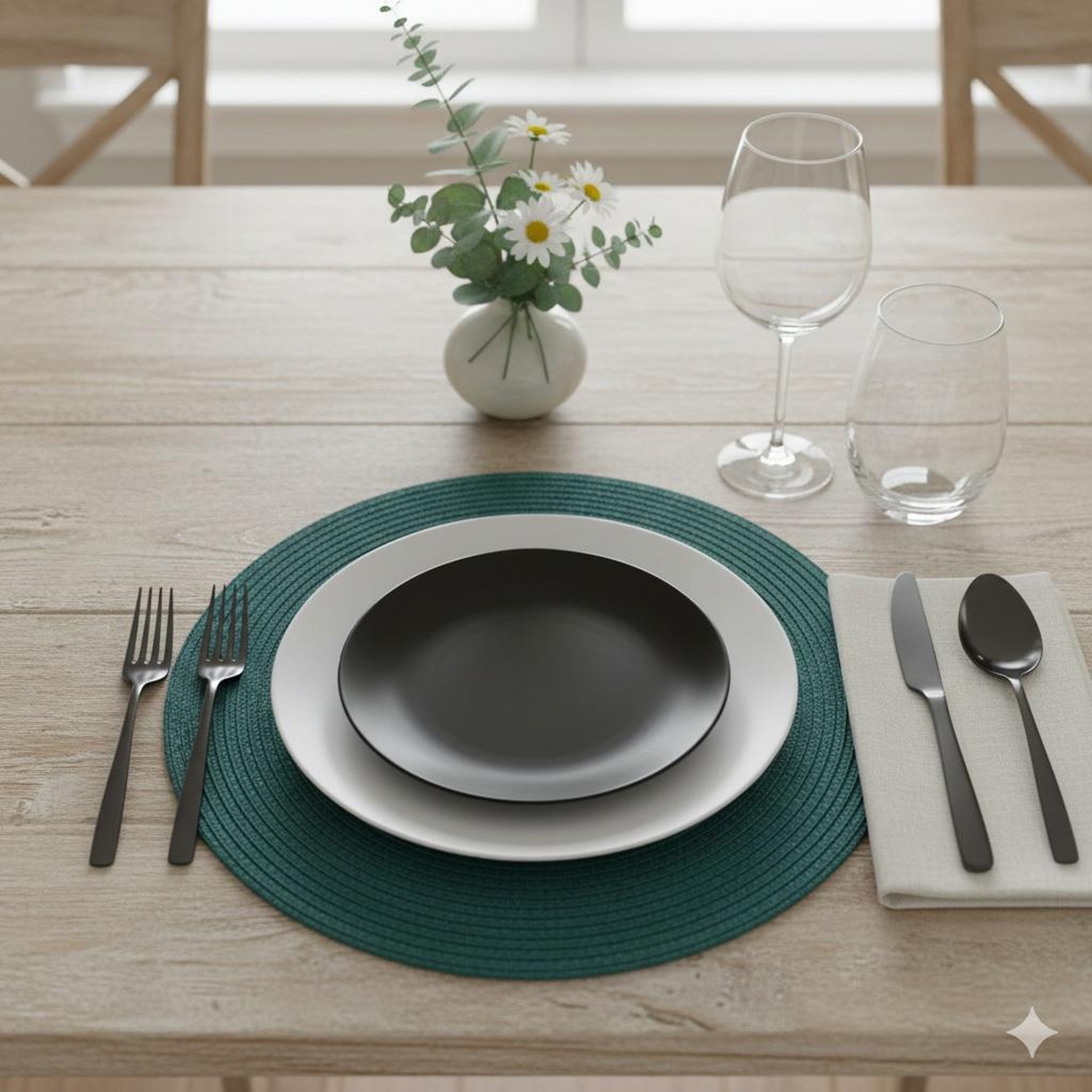 Voir la diapositive 2 : Eden Set de table façon tressé design et moderne