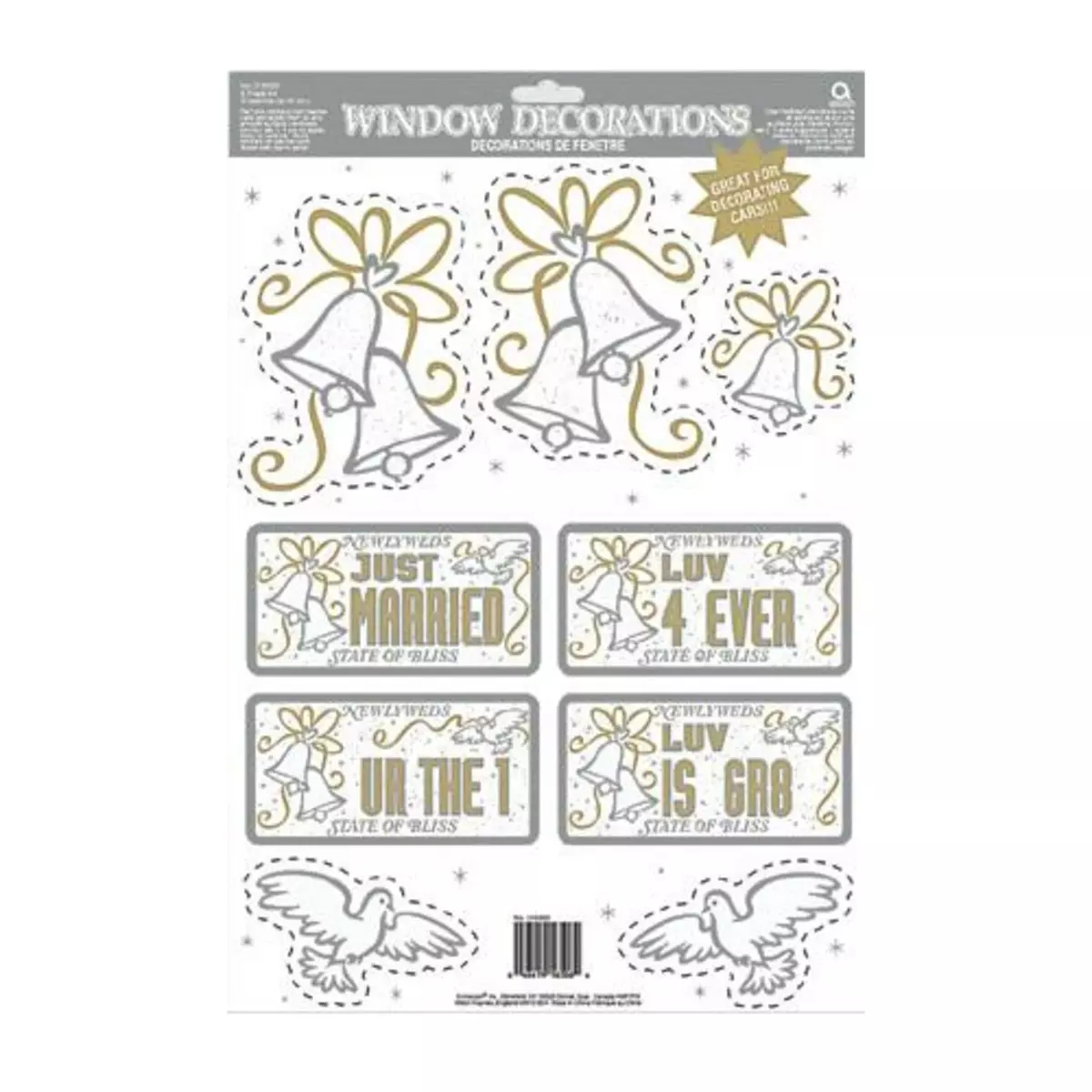 Rubie's 9 Decorations Vitres Mariage Assorties