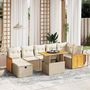 Voir la diapositive 1 : VIDAXL Salon de jardin avec coussins 8 pcs beige resine tressee