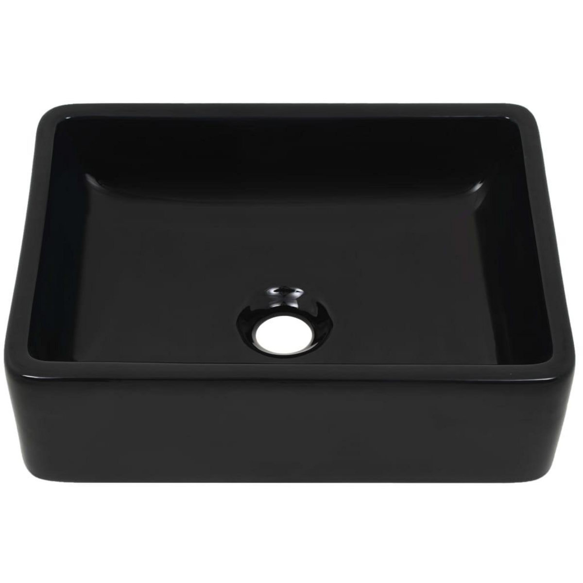 VIDAXL Lavabo Ceramique Rectangulaire Noir 41 x 30 x 12 cm