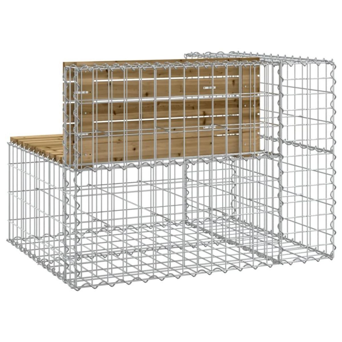 VIDAXL Banc de jardin design gabion 92x71x65,5cm bois de pin impregne