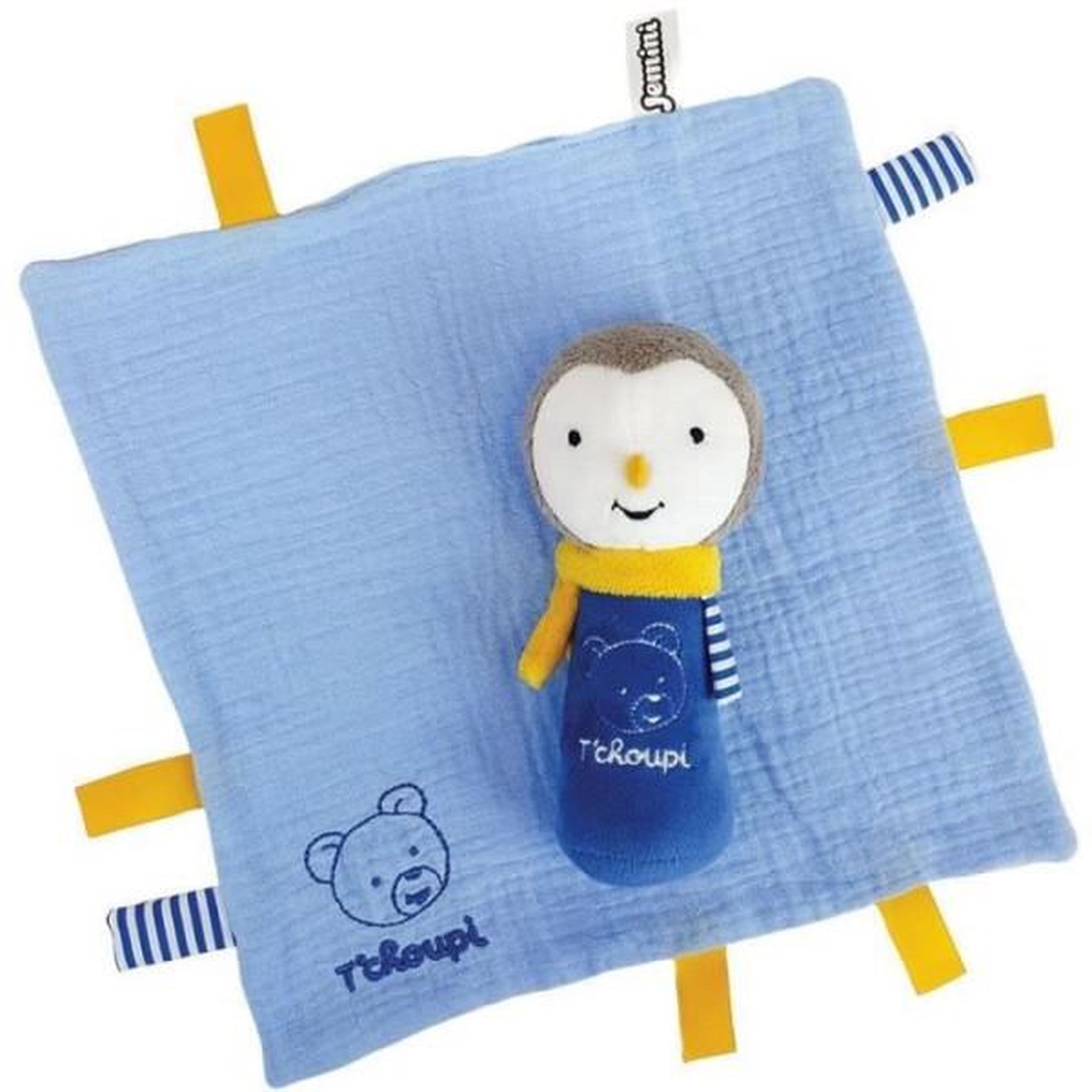 Voir la diapositive 3 : JEMINI T'choupi Baby Coffret Naissance avec Doudou et Peluche Hochet +/- 25 cm - JEMINI - Idéal pour un cadeau de naissance.