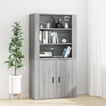 VIDAXL Buffet haut Sonoma gris Bois d'ingenierie