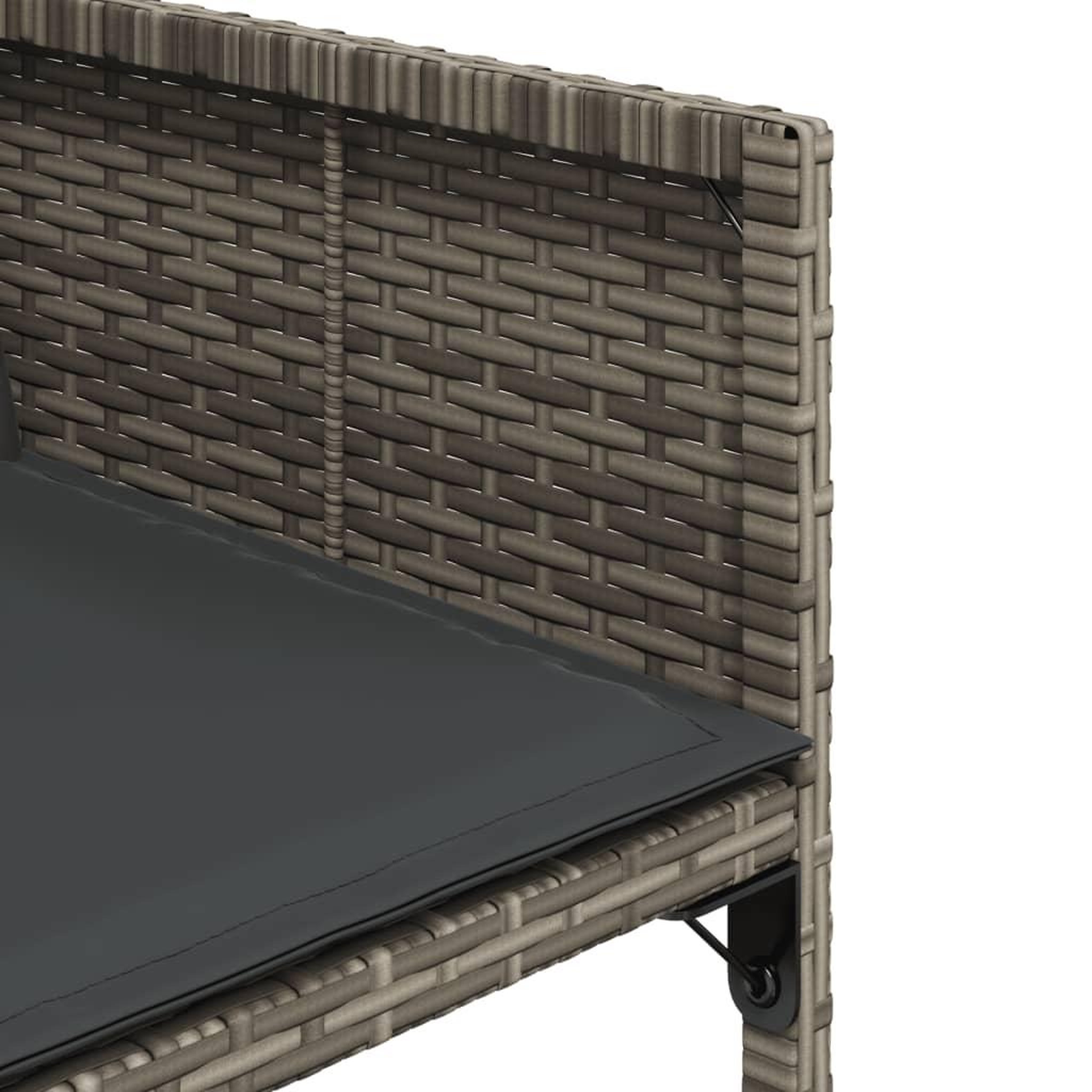 Voir la diapositive 5 : VIDAXL Ensemble a manger de jardin coussins 13 pcs gris resine tressee