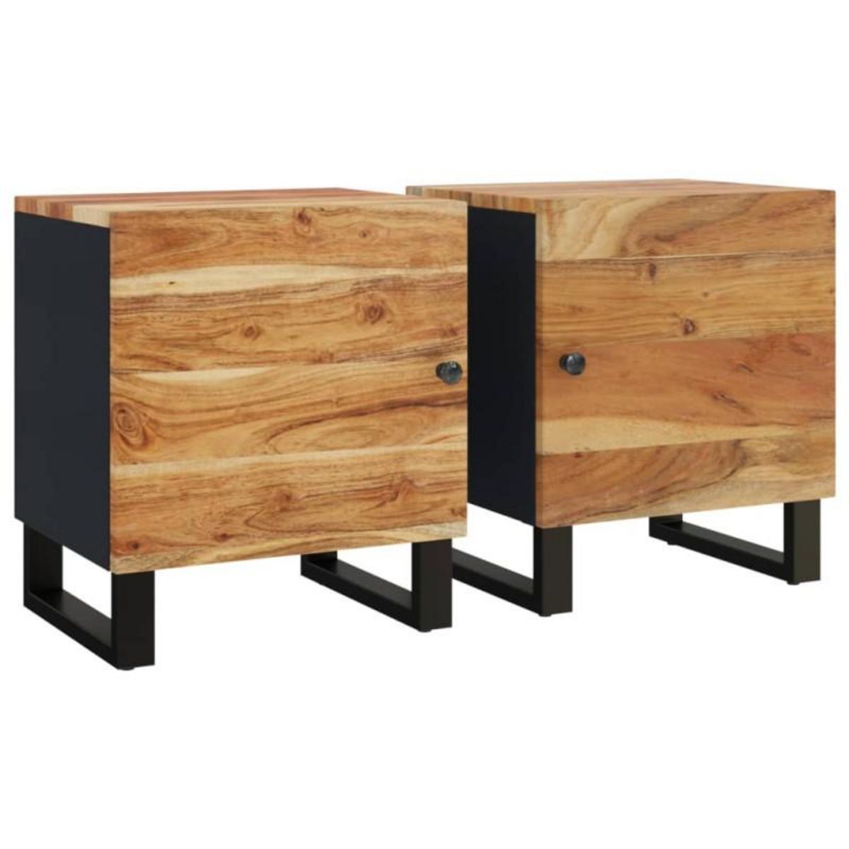 VIDAXL Tables de chevet 2 pcs 40x33x46 cm Bois d acacia massif