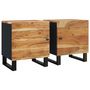 Voir la diapositive 2 : VIDAXL Tables de chevet 2 pcs 40x33x46 cm Bois d acacia massif