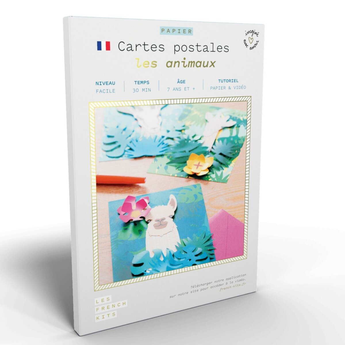  Coffret Scrapbooking - 3 Cartes postales - Animaux