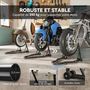 Voir la diapositive 5 : HOMCOM Béquille avant et béquille arrière - béquille d'atelier charge max. totale 390 Kg - acier noir
